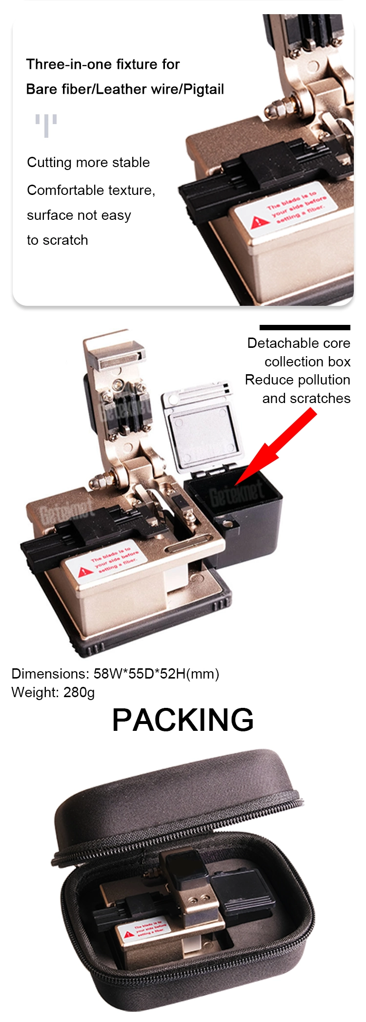 Gcabling Fiber Cleaver Penfiber Cleaver Ribbonfiber Cleaver Cutterfiber Cleaver Serialct 50 Fiber Cleaverhigh Precision Fiber Cleaverfc-6RS Fiber Cleaver