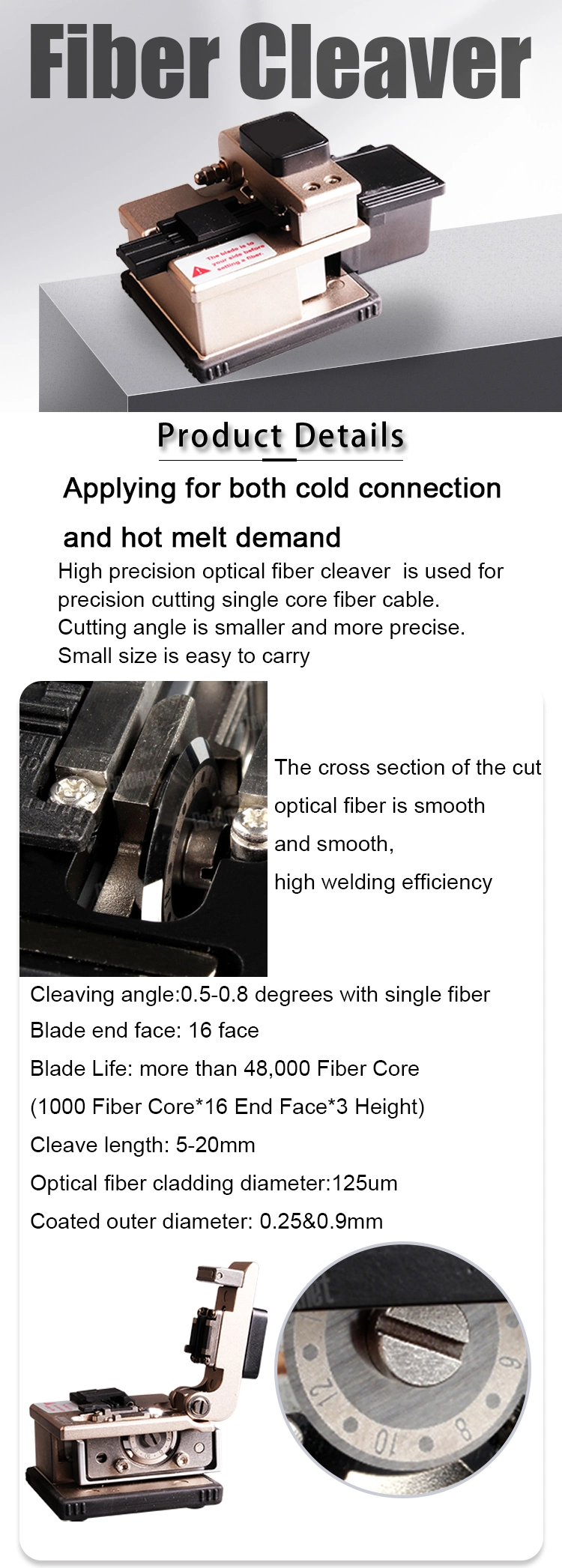 Gcabling Larger Diameter Fiber Cleaverfiber Optic Cleaver Priceoptical Fiber Cleaver 50gfiber Optic Bladefiber Optic Laser Cleavers09 Fiber Optic Cleaver